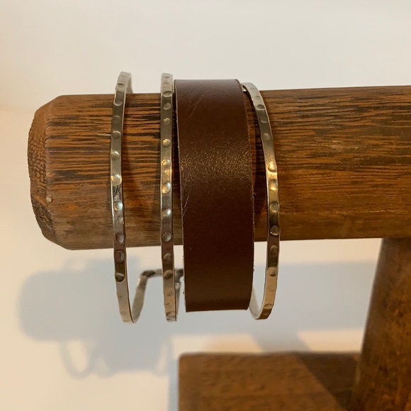 NWOT Noonday Underground Cuff leather and Silver - Picture 4 of 5